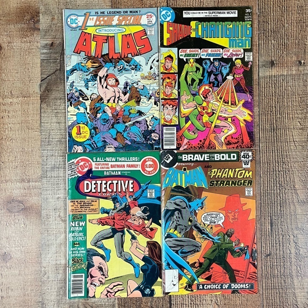 Vintage 70's DC Batman Atlas Shade The Changing Man Comic Book Bundle Superhero